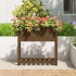 Jardinera con estante madera maciza pino marrón 82,5x34,5x81