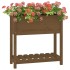 Jardinera con estante madera maciza pino marrón 82,5x34,5x81