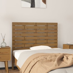 Cabecero cama pared madera maciza pino marrón miel 96x3x63