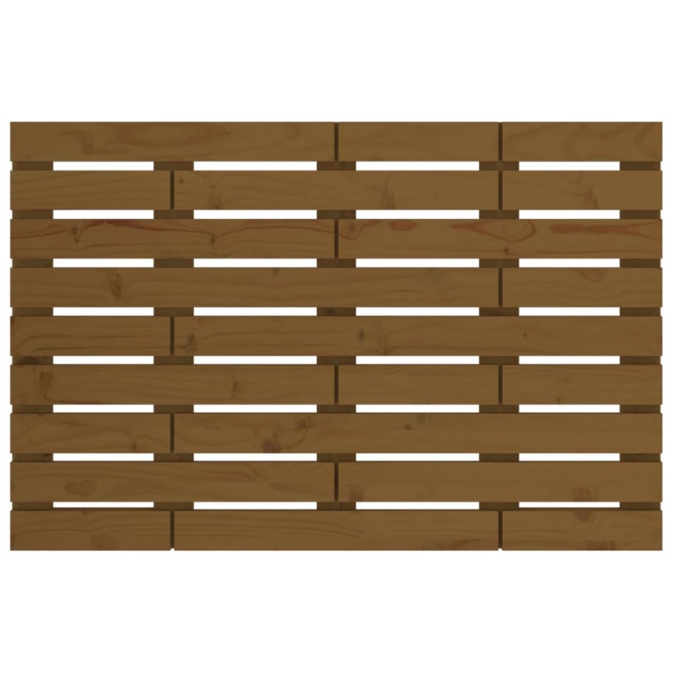 Cabecero cama pared madera maciza pino marrón miel 96x3x63