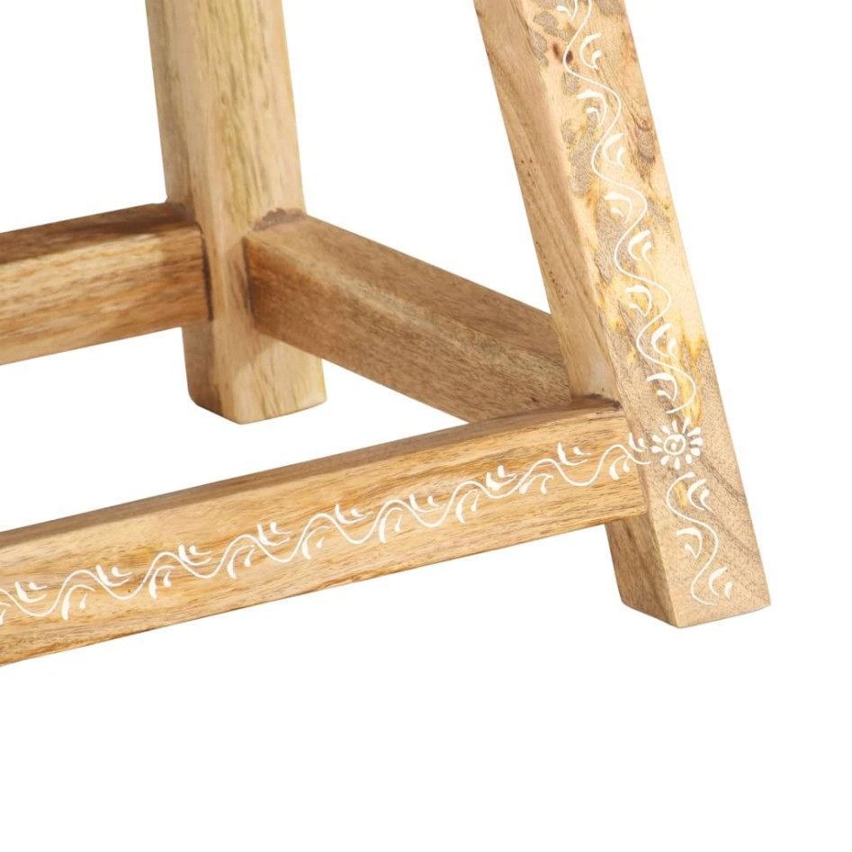 Taburete pintado a mano madera maciza de mango 38x38x35