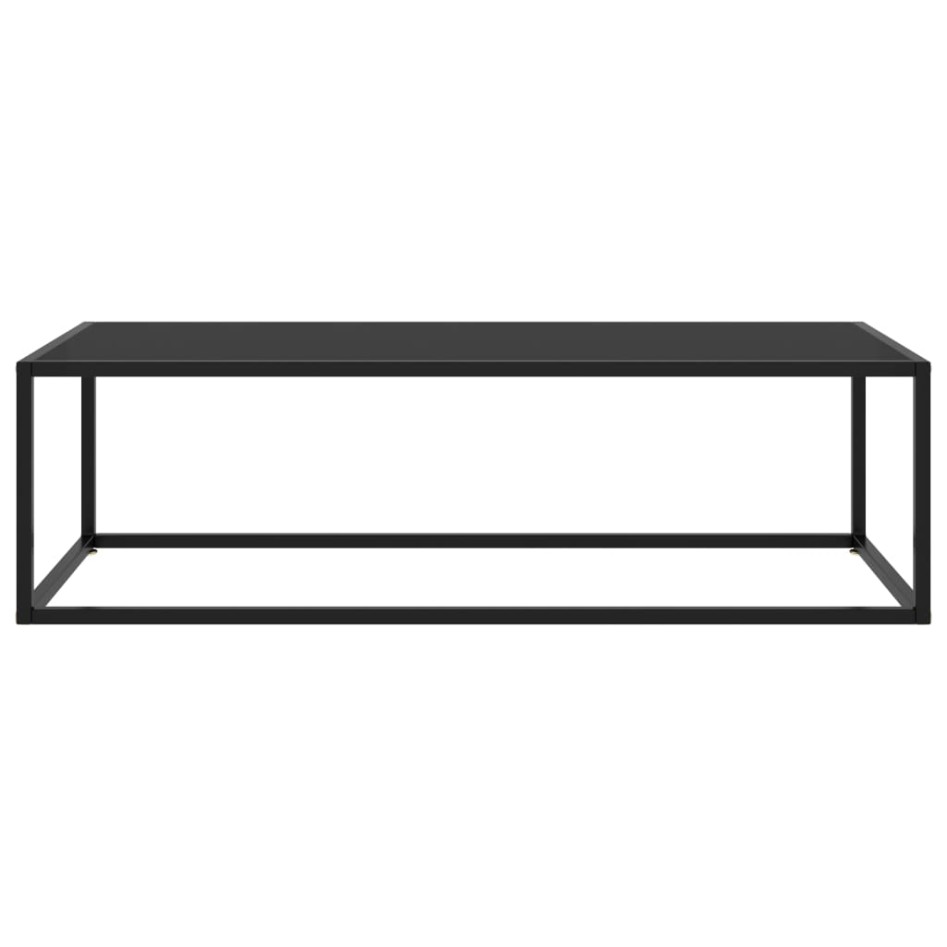Mesa de centro negra con vidrio negro 120x50x35