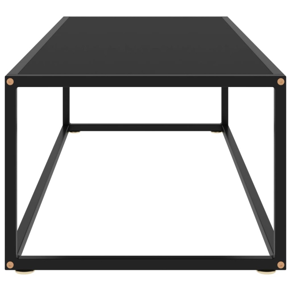 Mesa de centro negra con vidrio negro 120x50x35
