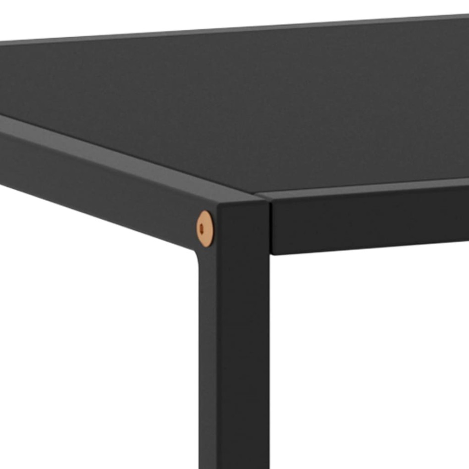 Mesa de centro negra con vidrio negro 120x50x35