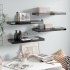 Estante flotante de pared 4 uds MDF negro brillo 60x23,5x3,8