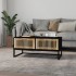 Mesa de centro hierro y madera contrachapada negro 80x40x35