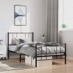 Estructura cama sin colchón con estribo metal negro 100x190 cm