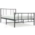 Estructura cama sin colchón con estribo metal negro 100x190