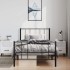 Estructura cama sin colchón con estribo metal negro 100x190