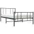 Estructura cama sin colchón con estribo metal negro 100x190