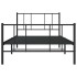 Estructura cama sin colchón con estribo metal negro 100x190