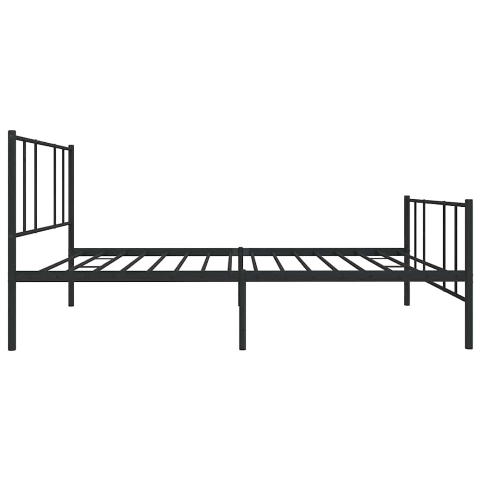 Estructura cama sin colchón con estribo metal negro 100x190