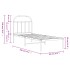 Estructura cama sin colchón con cabecero metal blanco 75x190