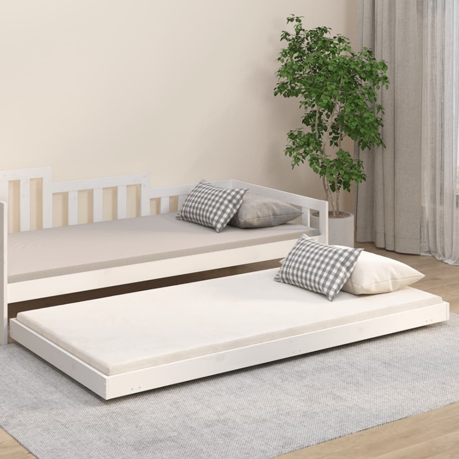 Cama sin colchón madera maciza de pino blanca 80x200