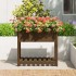 Jardinera con estante madera maciza marrón miel 82,5x54x81