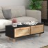 Mesa de centro madera contrachapada y de pino negro 80x40x30