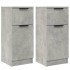 Aparador 2 uds madera contrachapada gris hormigón 30x30x70