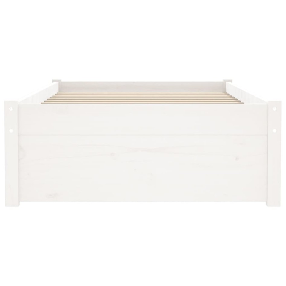 Estructura de cama sin colchón madera maciza blanco 75x190
