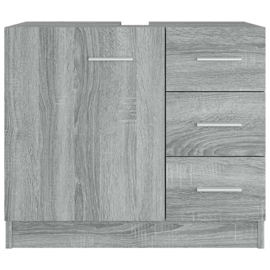 Armario para lavabo madera contrachapada gris Sonoma