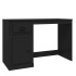 Escritorio con cajón madera contrachapada negro 115x50x75