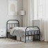 Estructura cama sin colchón con estribo metal negro 75x190