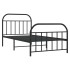 Estructura cama sin colchón con estribo metal negro 100x200