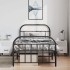 Estructura cama sin colchón con estribo metal negro 100x200