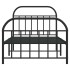 Estructura cama sin colchón con estribo metal negro 100x200