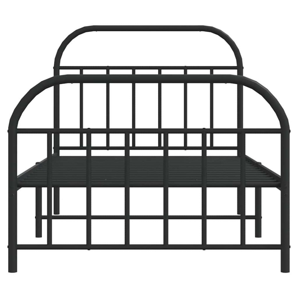 Estructura cama sin colchón con estribo metal negro 100x200