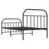 Estructura cama sin colchón con estribo metal negro 100x200