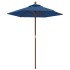 Sombrilla de jardín con poste de madera azul celeste 196x231