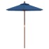 Sombrilla de jardín con poste de madera azul celeste 196x231