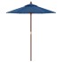 Sombrilla de jardín con poste de madera azul celeste 196x231