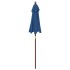 Sombrilla de jardín con poste de madera azul celeste 196x231