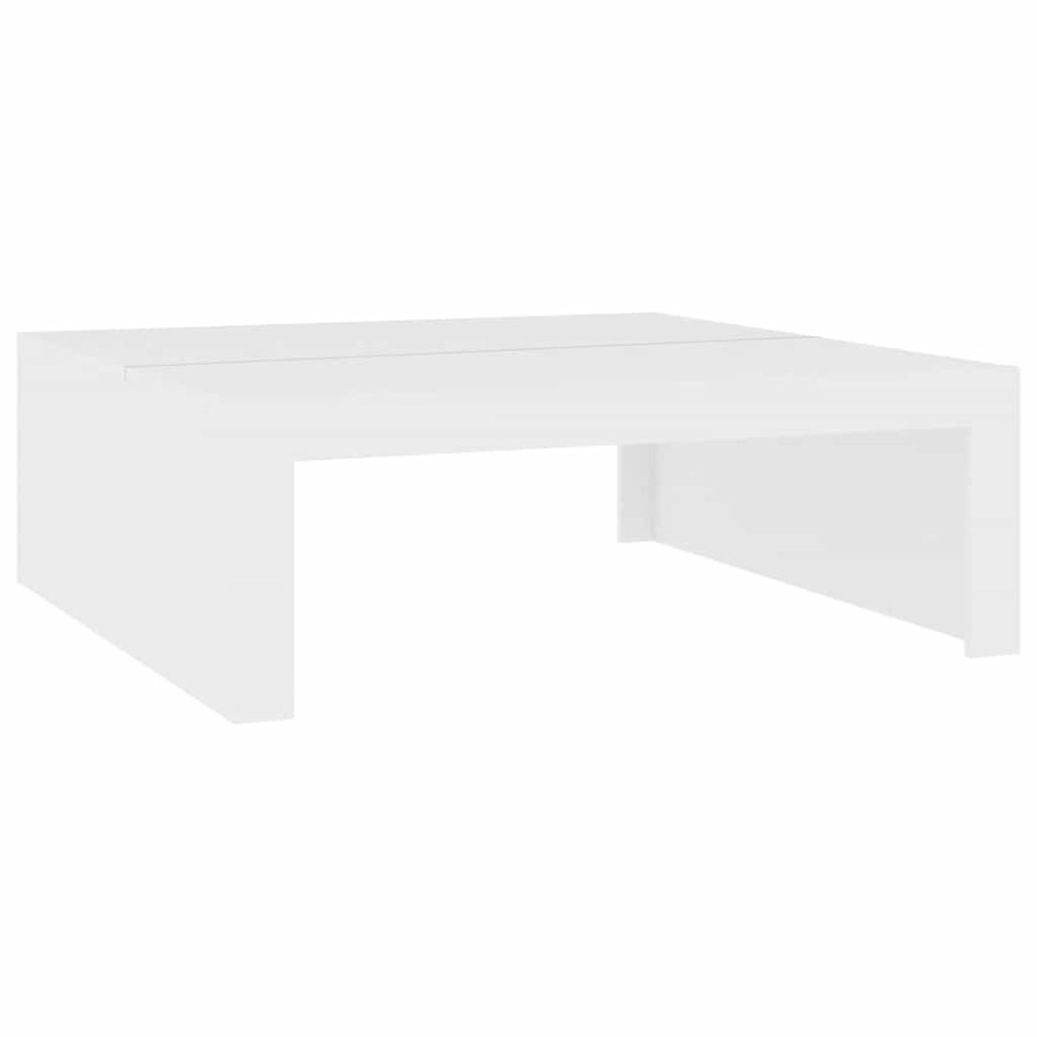 Mesa de centro madera contrachapada blanco 100x100x35