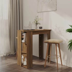 Mesa alta con estante marrón roble 102x50x103,5