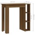 Mesa alta con estante marrón roble 102x50x103,5