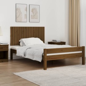 Cabecero cama pared madera maciza pino marrón miel