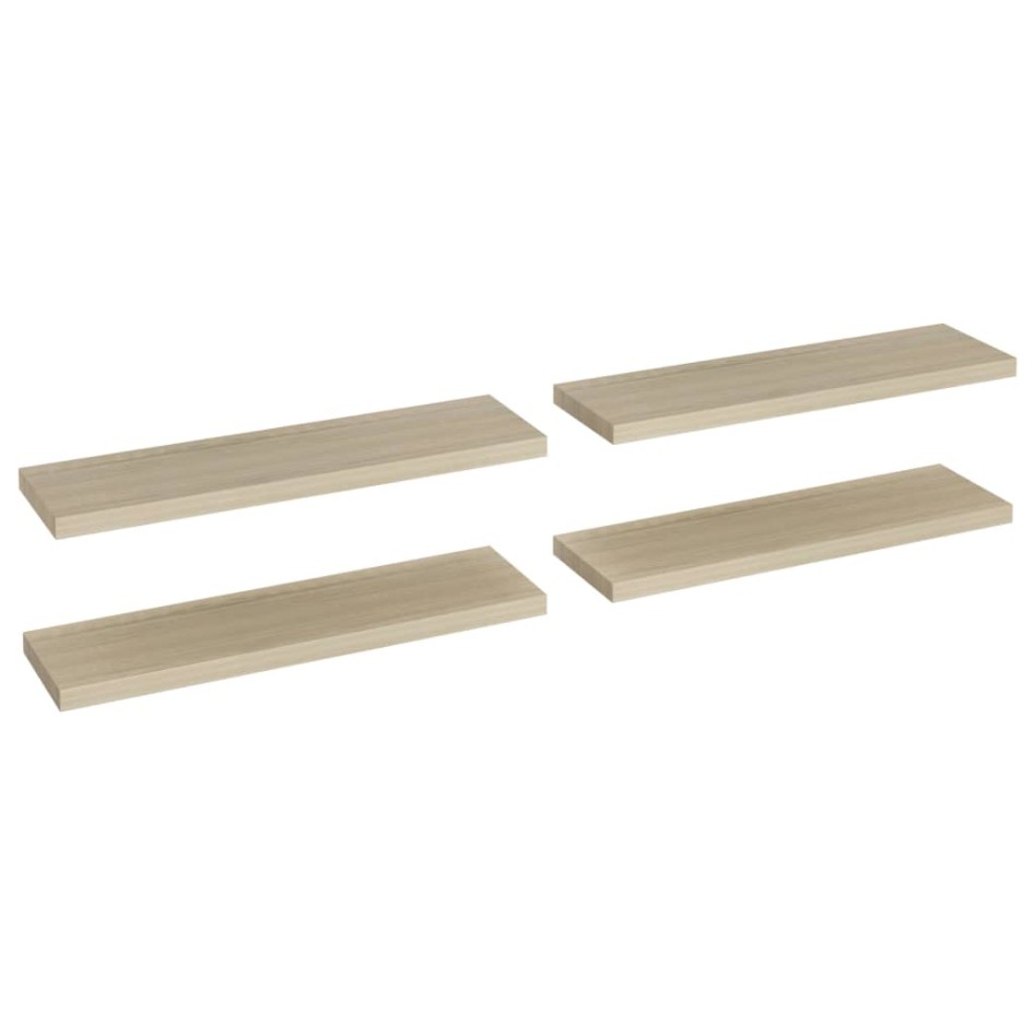 Estantes flotantes de pared 4 uds MDF roble 90x23,5x3,8