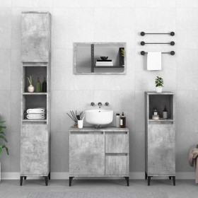 Armario de baño madera contrachapada gris hormigón 65x33x60