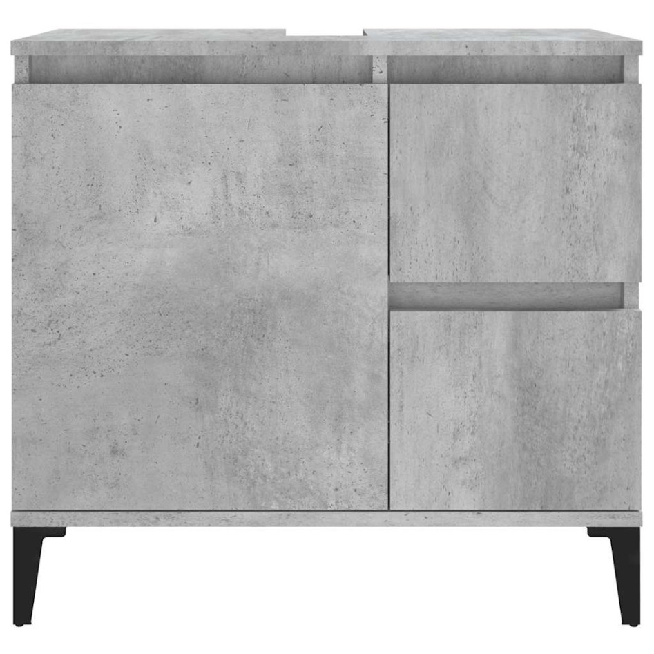 Armario de baño madera contrachapada gris hormigón 65x33x60