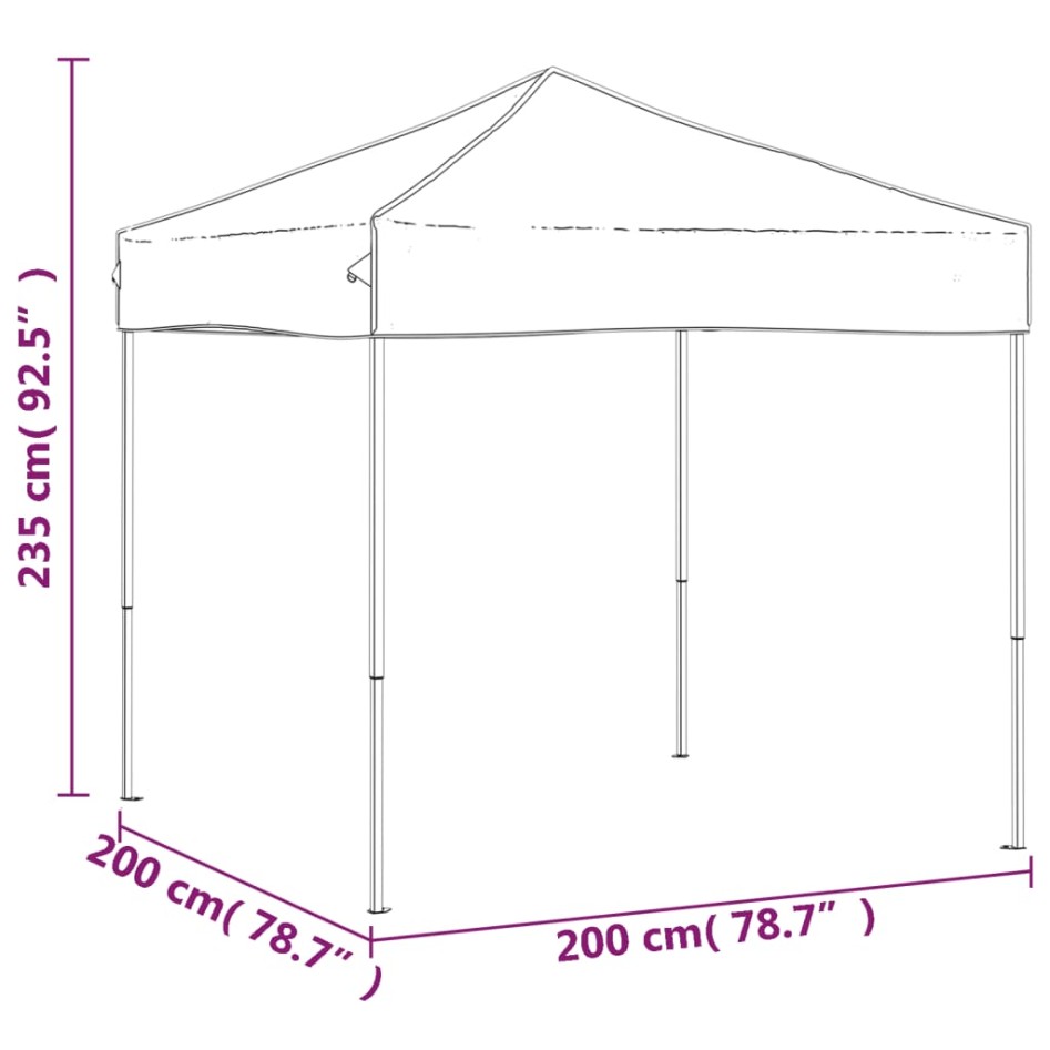 Carpa para fiestas plegable color crema 2x2