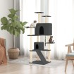 Rascador para gatos con postes de sisal gris oscuro 153 cm
