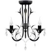 Lámpara de araña, candelabro negro estilo Art Nouveau, 3 x E14