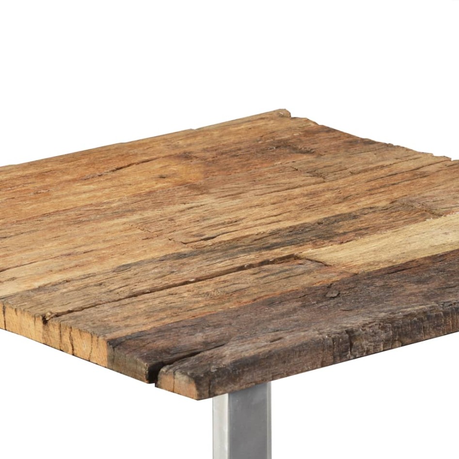 Mesa de centro de madera maciza reciclada 55x55x40