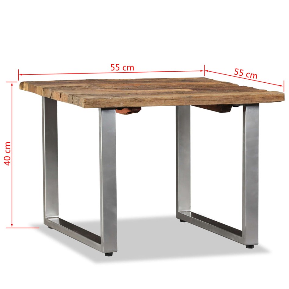 Mesa de centro de madera maciza reciclada 55x55x40