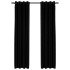Cortinas opacas con ojales look de lino 2 pzas negro 140x245