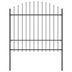 Valla de jardín con puntas acero negro (1,5-1,75)x1,7 m