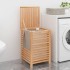 Cesto para la ropa madera maciza de nogal 45x45x65