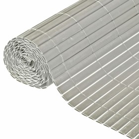 Nature Valla cañizo de ocultación jardín doble cara PVC gris 1,5x3